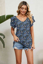 Load image into Gallery viewer, V-Neck Short Sleeve Blouse