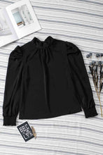 Load image into Gallery viewer, Mock Neck Puff Sleeve Blouse