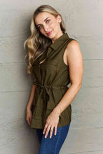 Load image into Gallery viewer, Ninexis Follow The Light Sleeveless Collared Button Down Top