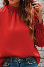 Load image into Gallery viewer, Mock Neck Puff Sleeve Blouse