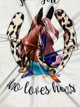 Load image into Gallery viewer, Plus Size Round Neck Long Sleeve Horse Graphic T-Shirt