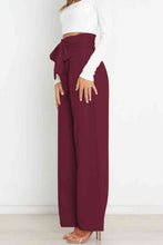 Load image into Gallery viewer, Tie Front Paperbag Wide Leg Pants