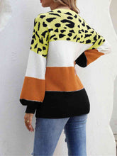 Load image into Gallery viewer, Color Block Round Neck Sweater