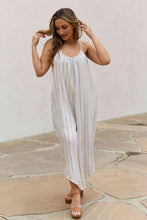 Load image into Gallery viewer, HEYSON Full Size Multi Colored Striped Jumpsuit with Pockets