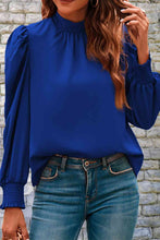 Load image into Gallery viewer, Mock Neck Puff Sleeve Blouse