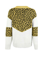 Load image into Gallery viewer, Leopard V-Neck Dropped Shoulder Sweater