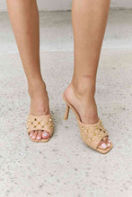 Load image into Gallery viewer, Forever Link Square Toe Quilted Mule Heels in Nude