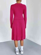 Load image into Gallery viewer, Rib-Knit Sweater and Skirt Set