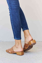 Load image into Gallery viewer, Weeboo Step Into Summer Criss Cross Wooden Clog Mule in Brown Sandals