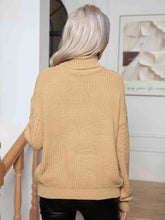 Load image into Gallery viewer, Turtleneck Cable-Knit Long Sleeve Sweater