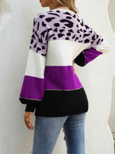 Load image into Gallery viewer, Color Block Round Neck Sweater