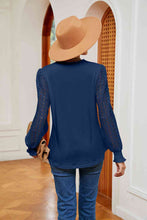 Load image into Gallery viewer, Contrast V-Neck Long Sleeve Blouse