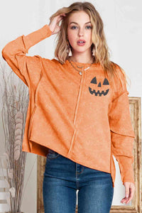 Round Neck Long Sleeve Jack-O'-Lantern