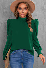 Load image into Gallery viewer, Mock Neck Puff Sleeve Blouse